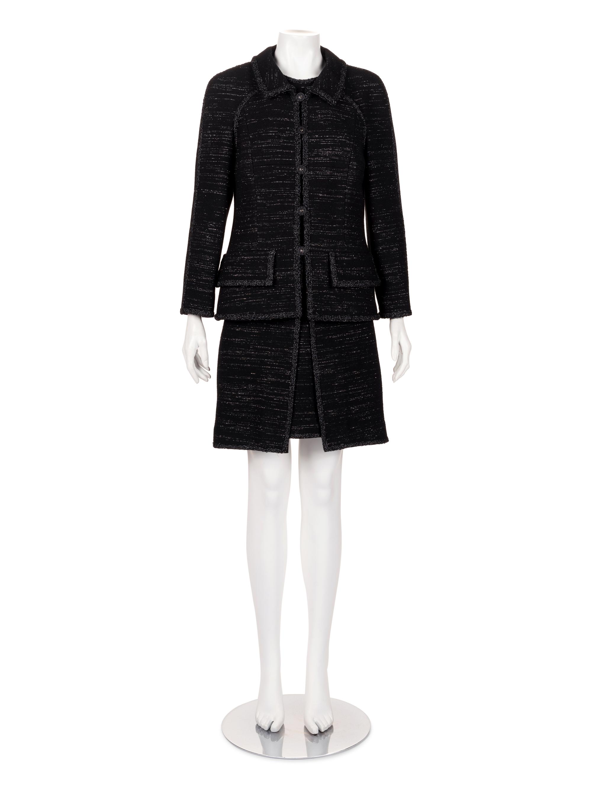 Chanel Two-Piece Wool Tweed Dress Ensemble