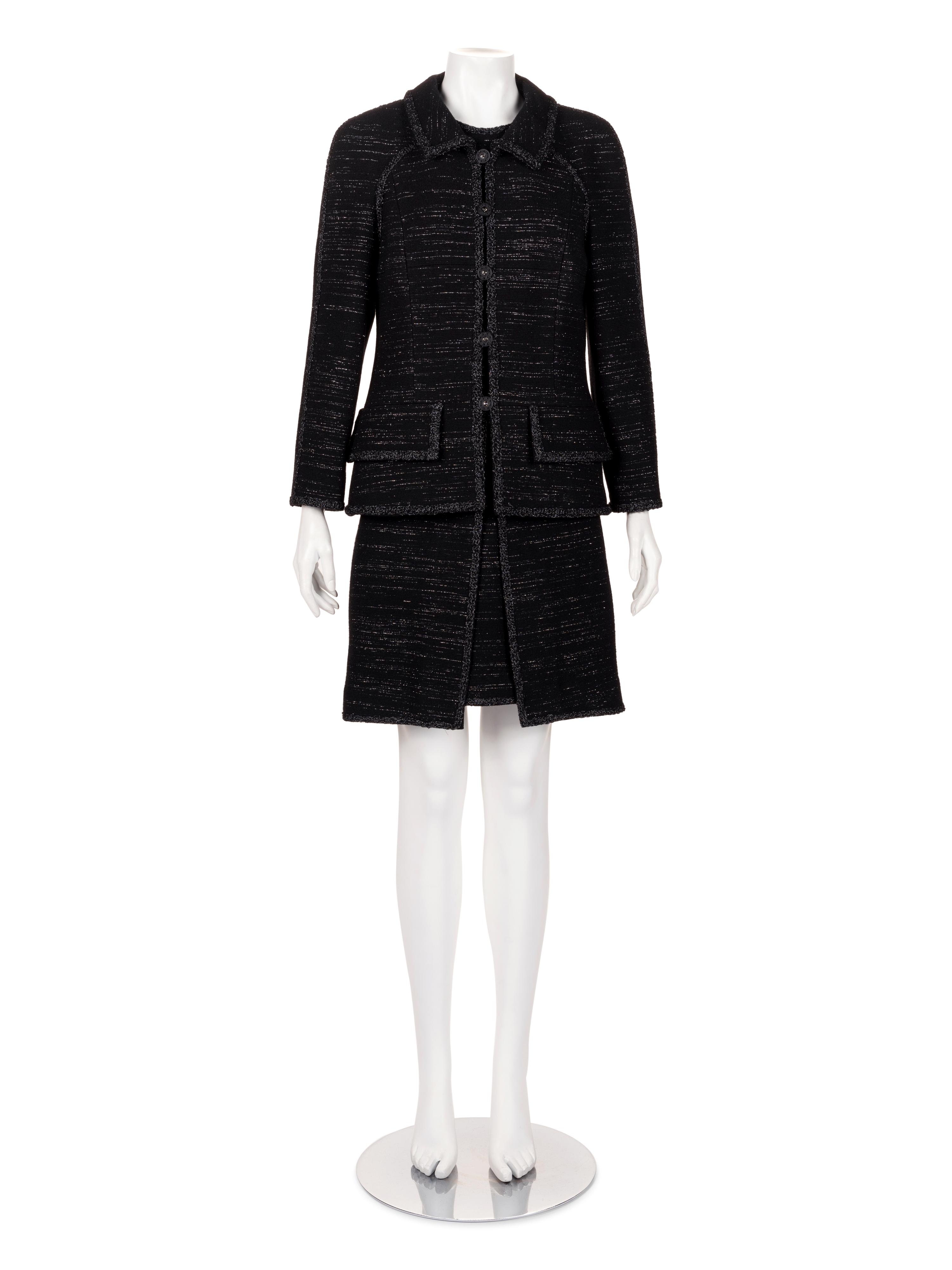 Chanel Two-Piece Wool Tweed Dress Ensemble