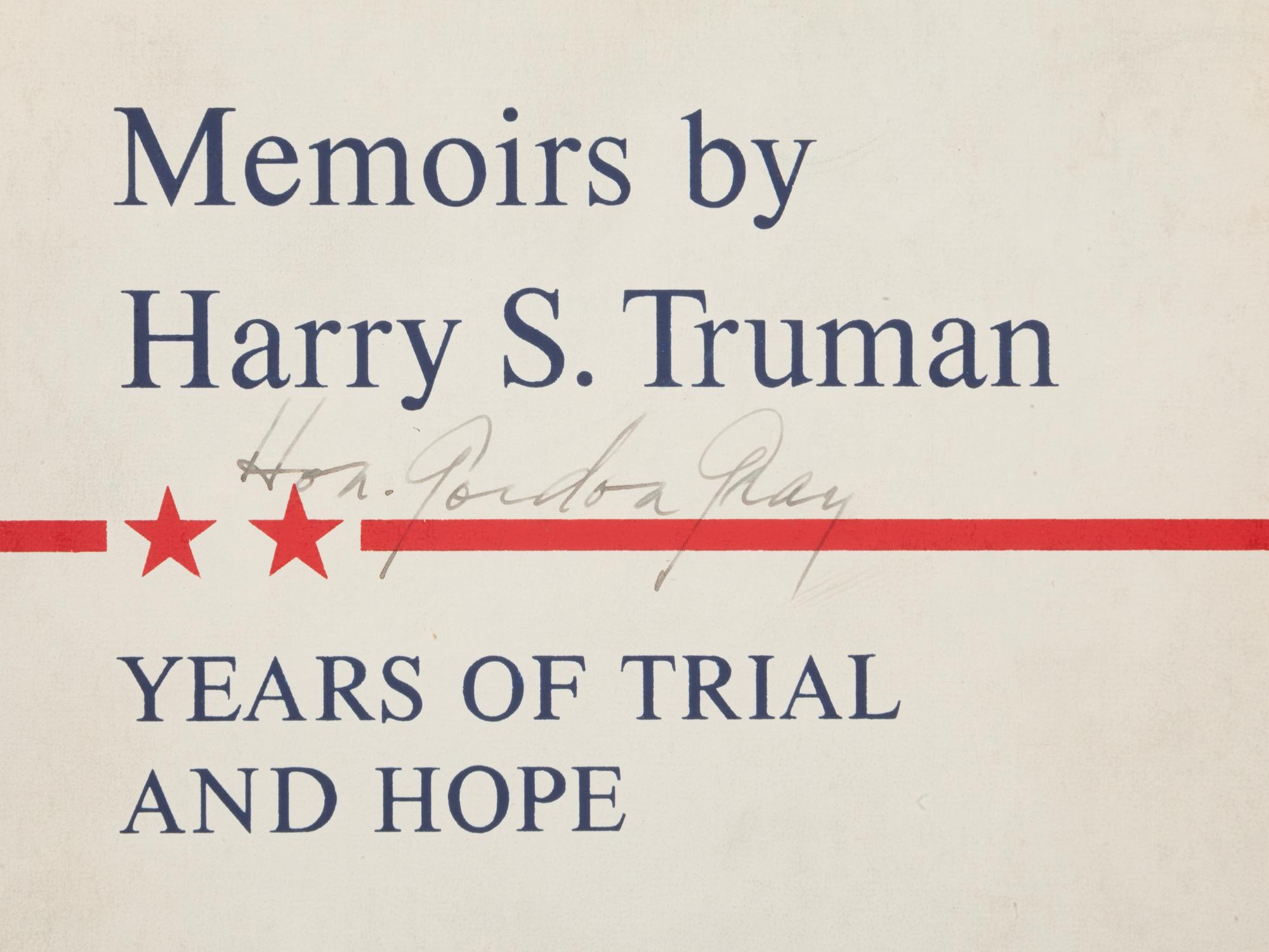 TRUMAN, Harry S. (1884-1972). Memoirs . Garden City, New York: Doubleday & Company, Inc., 1955-1956.