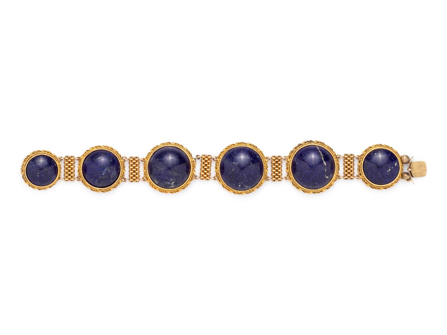 YELLOW GOLD AND LAPIS LAZULI BRACELET