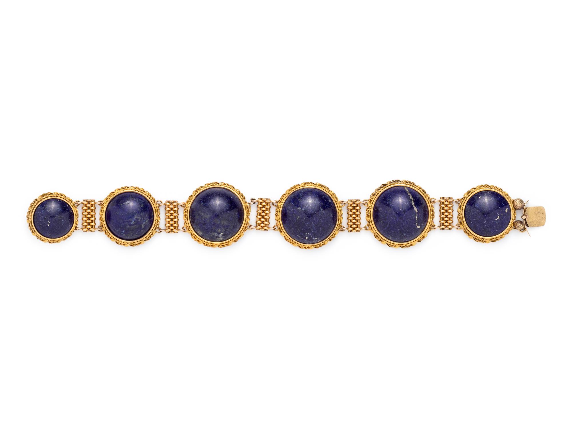 YELLOW GOLD AND LAPIS LAZULI BRACELET
