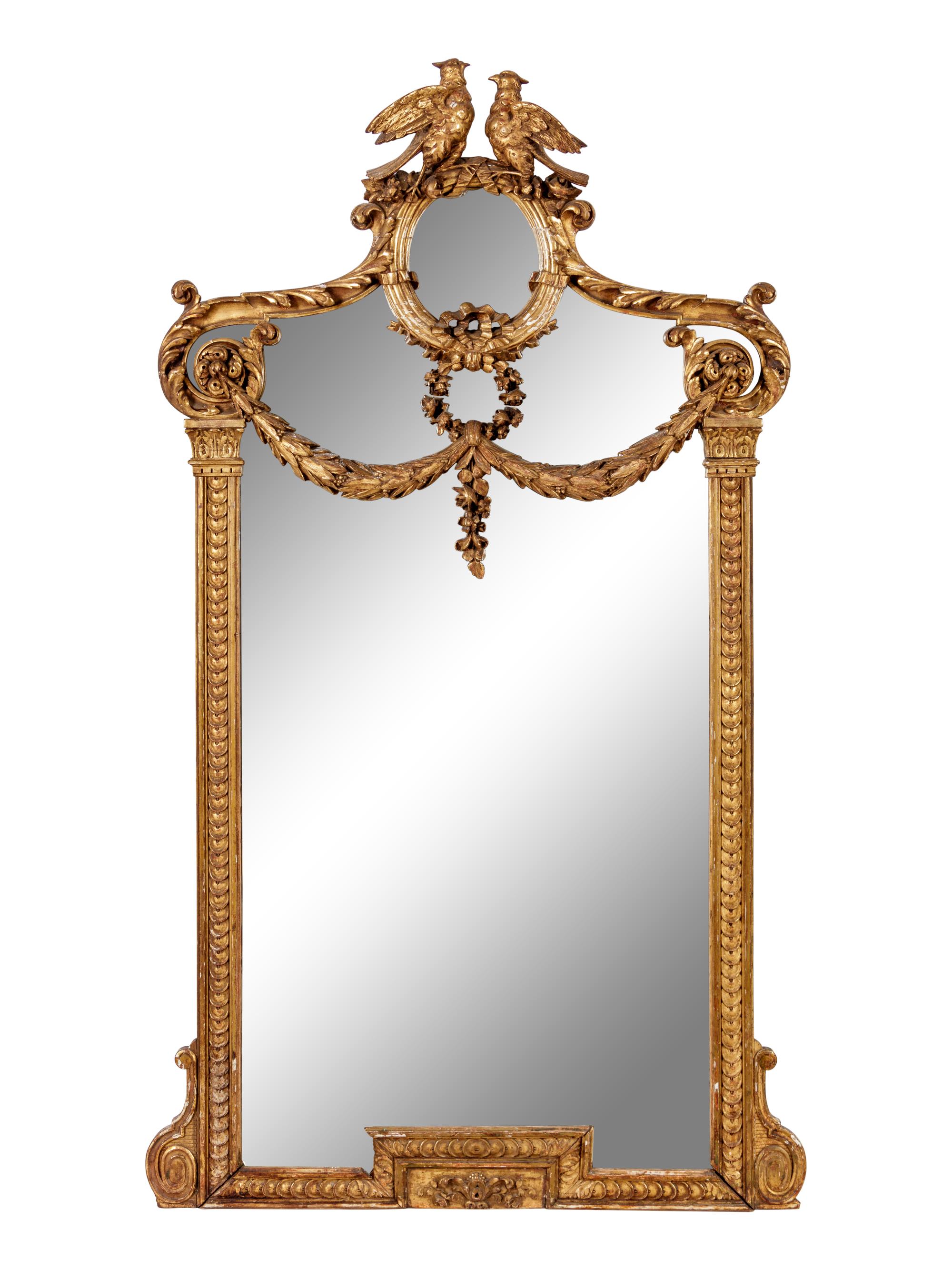 A Pair of Louis XVI Style Giltwood Pier Mirrors