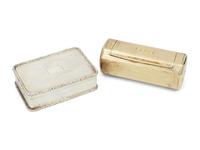 Two English Silver Snuff Boxes