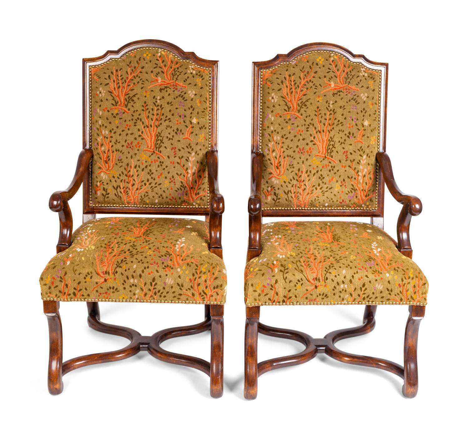 A Pair of Regence Style Walnut Armchairs — 20TH CENTURY