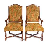 A Pair of Regence Style Walnut Armchairs — 20TH CENTURY