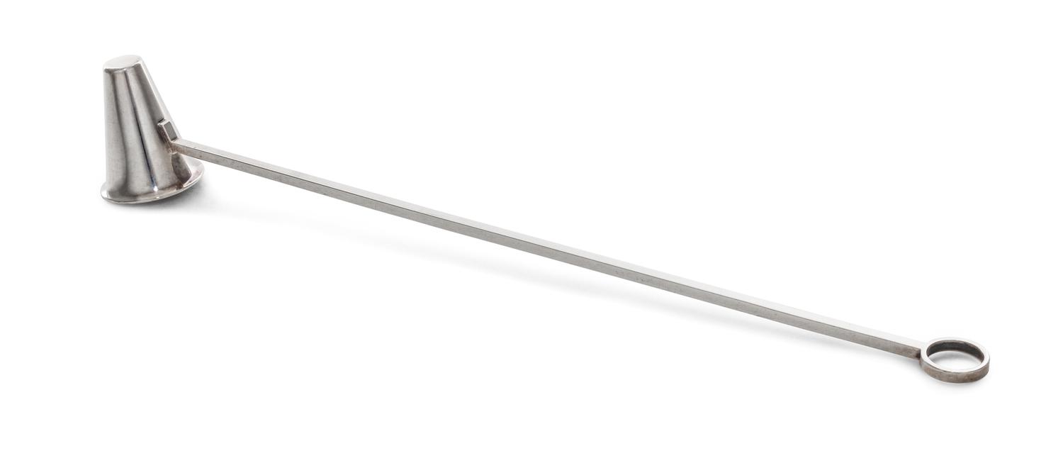 A Danish Silver Candle Snuff, Georg Jensen, Copenhagen, 1945-1977, having a straight handle with a ring terminal.