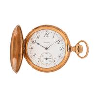 ILLINOIS WATCH CO., 14K YELLOW GOLD HUNTER CASE POCKET WATCH