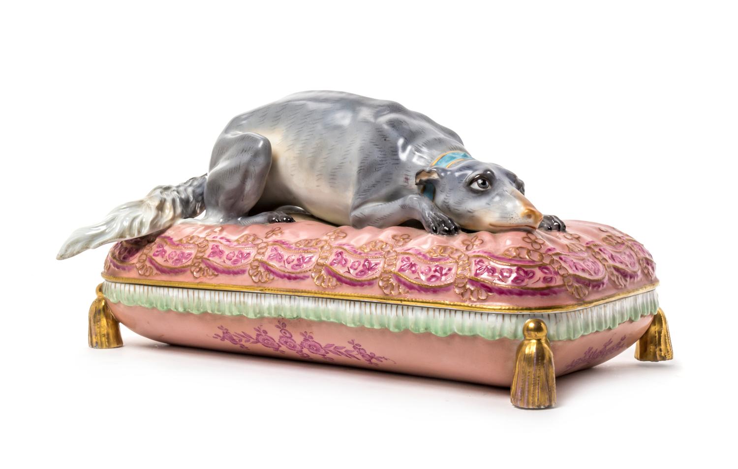 A Royal Vienna Porcelain Box, Width 13 inches.