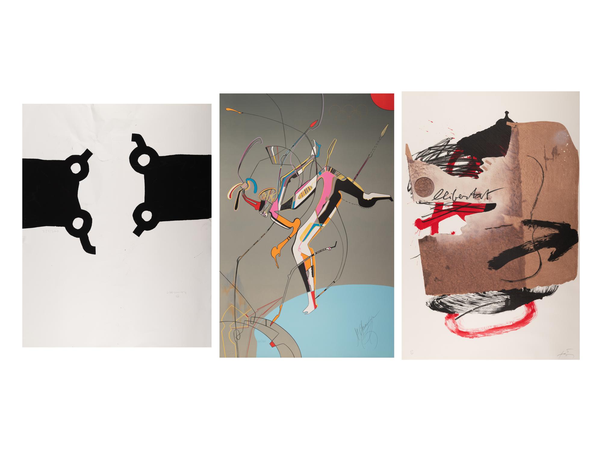 Competition and Harmony; Arrow; Runner; (a group of three prints from The Official Arts Portfolio of the XXIVth Olympiad, Seoul, Korea )