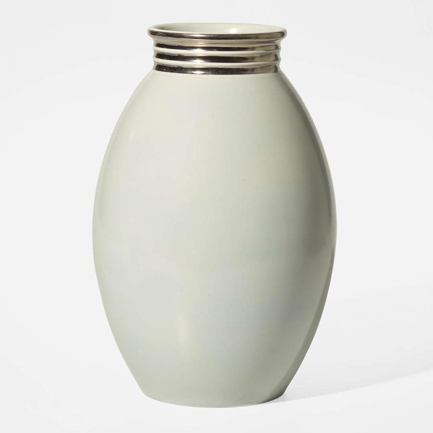 A Wedgwood Platinum and Gray-Glazed Vase