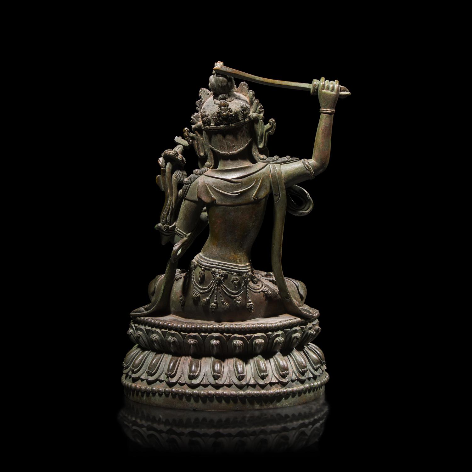 A Tibeto-Chinese Bronze Figure of Seated Manjusri 藏漢 銅文殊菩薩坐像