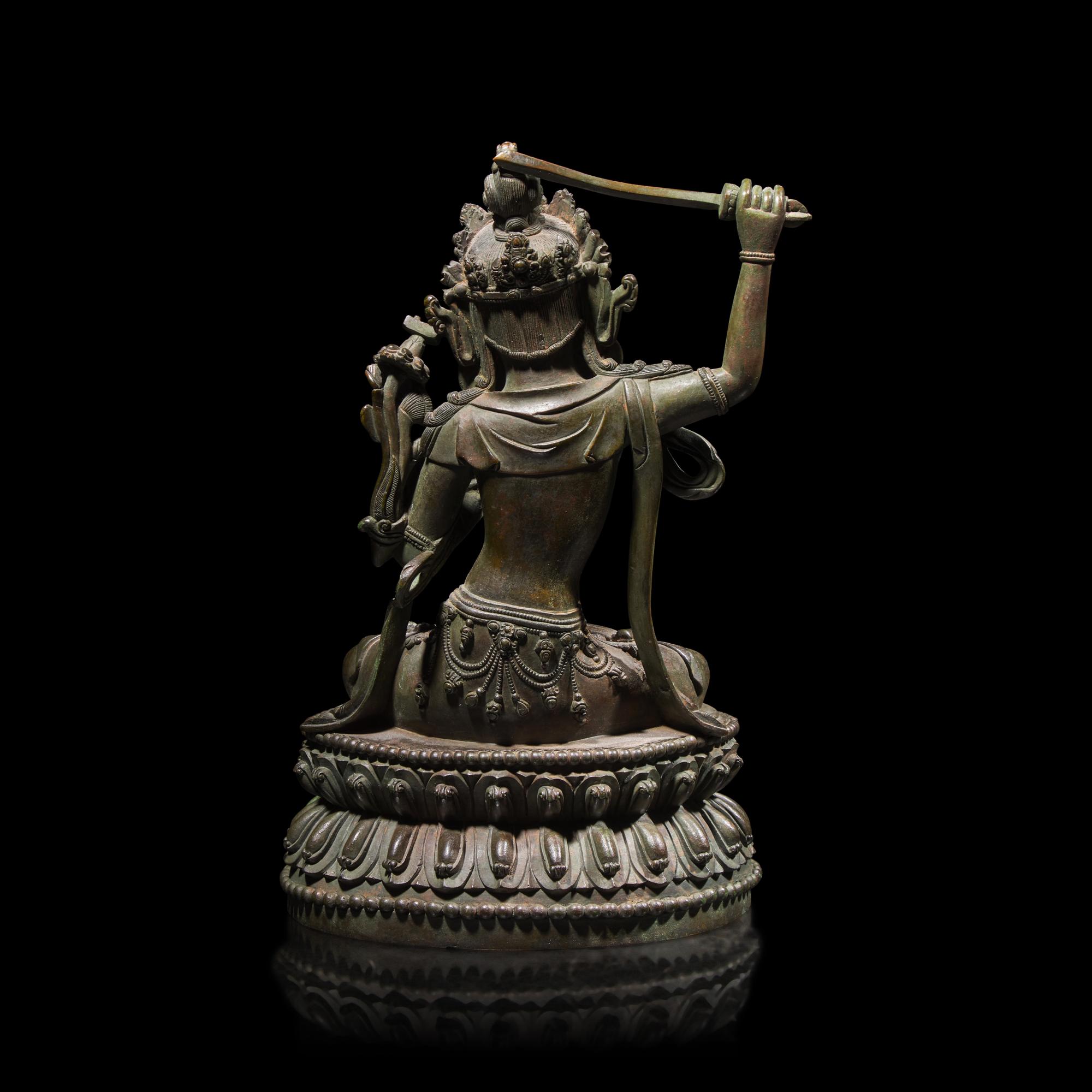 A Tibeto-Chinese Bronze Figure of Seated Manjusri 藏漢 銅文殊菩薩坐像