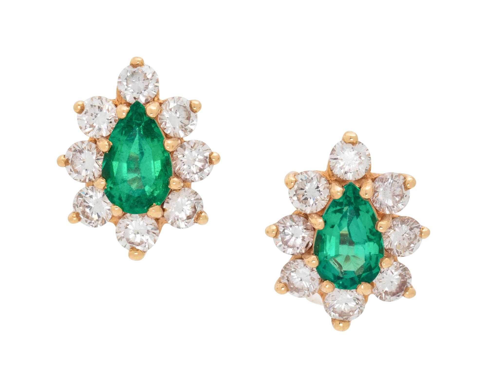 EMERALD AND DIAMOND EARRINGS