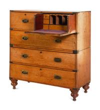 A George III Mahogany Campaign Chest of Drawers