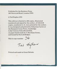 HUGHES, Ted (1930-1998). A group of 4 works by Hughes, comprising: