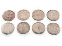 Group of Heavily Stamped Silver Coasters