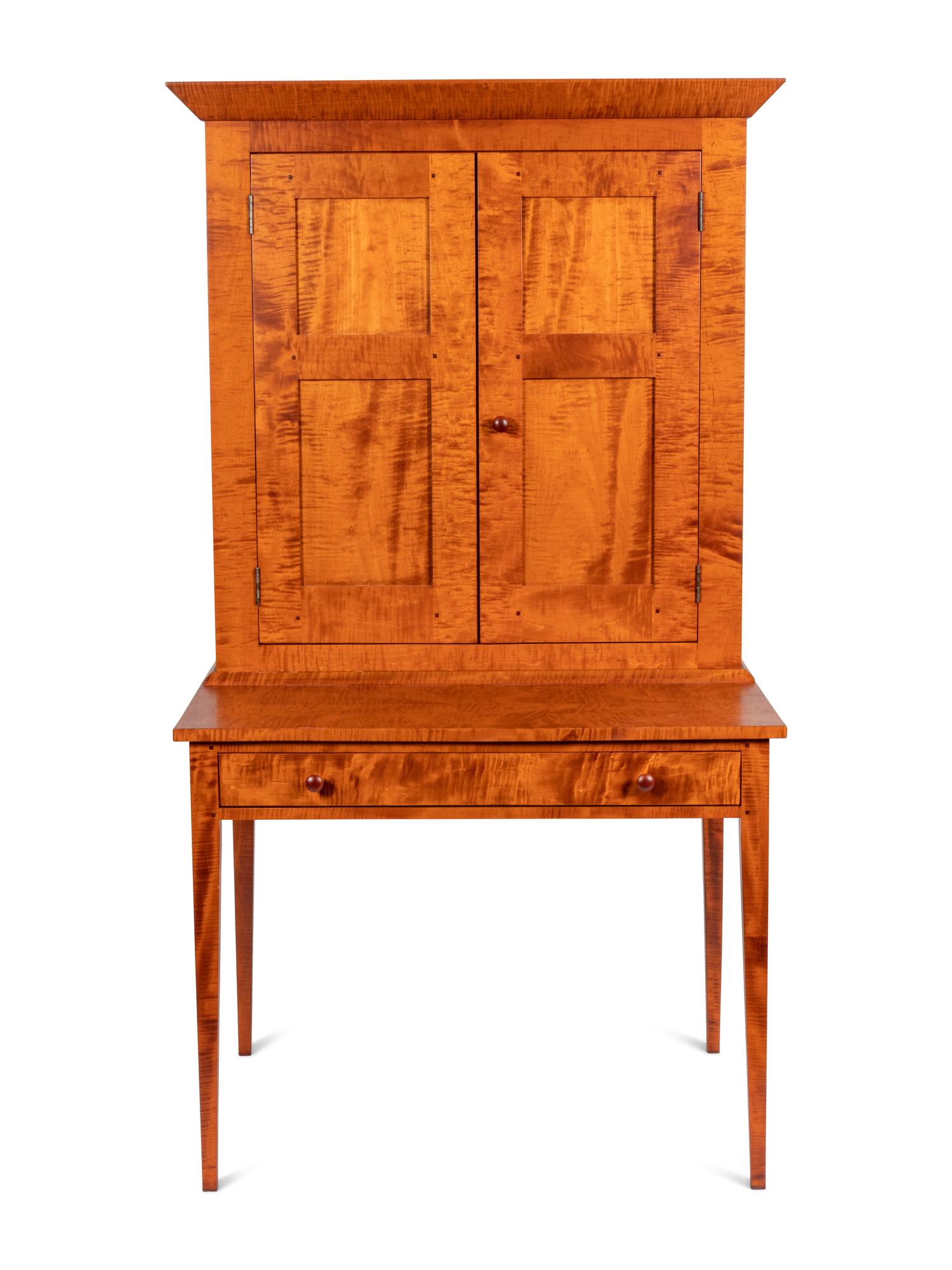 A Federal Style Tiger Maple Plantation Desk