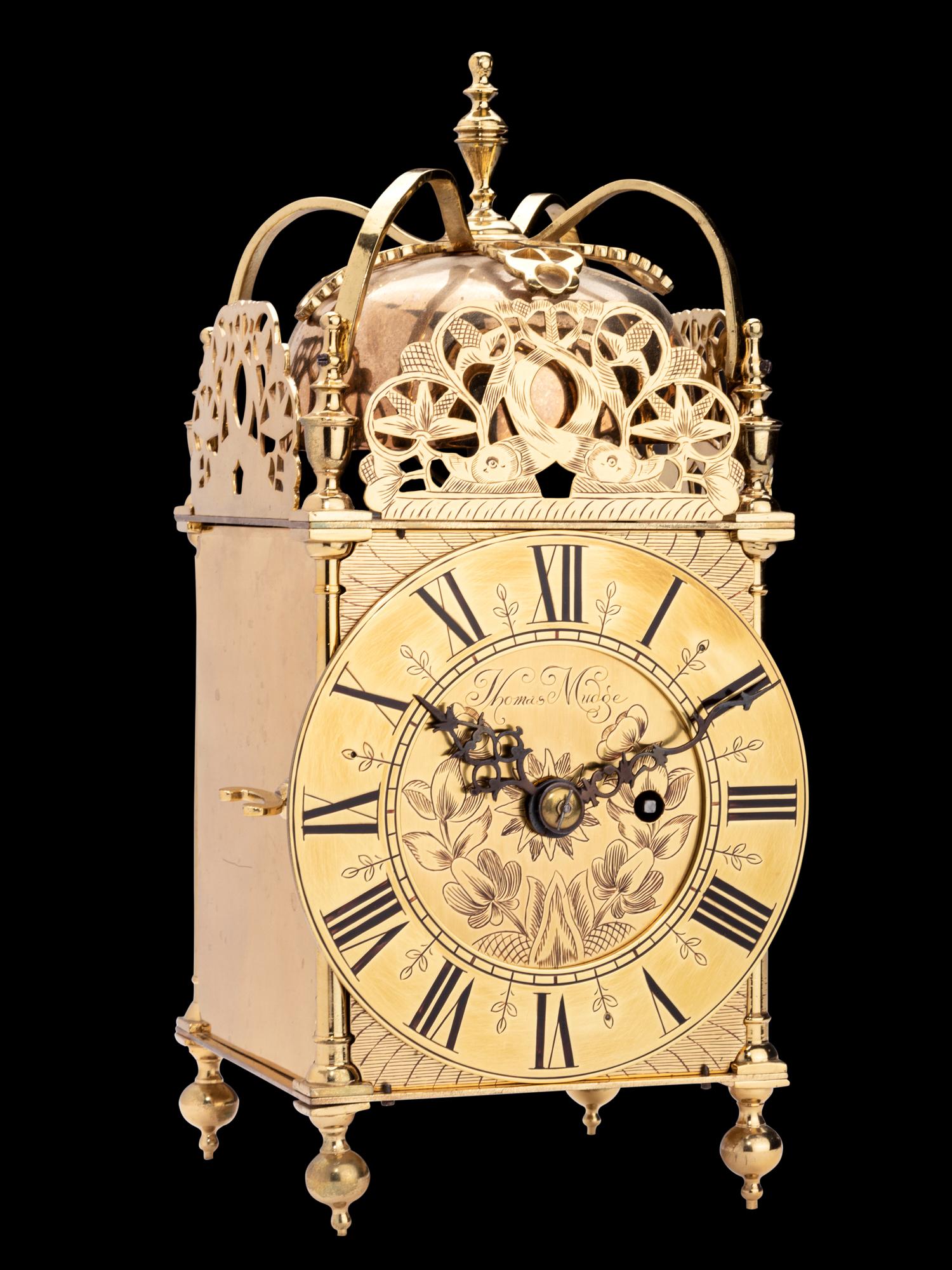 An English Brass Lantern Clock, Thomas Mudge