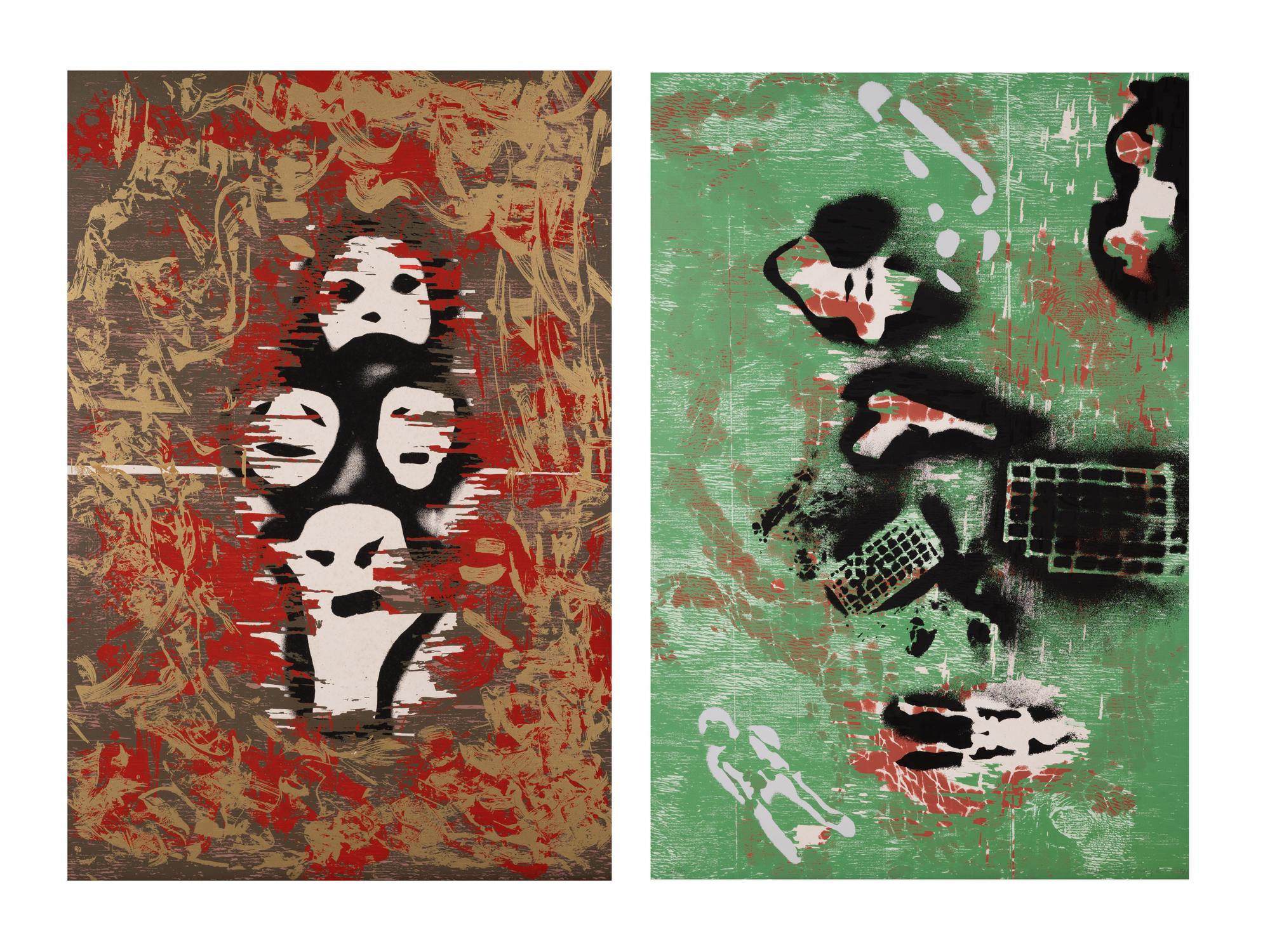 Gluttony and Envy (a pair of prints from The Seven Deadly Sins )