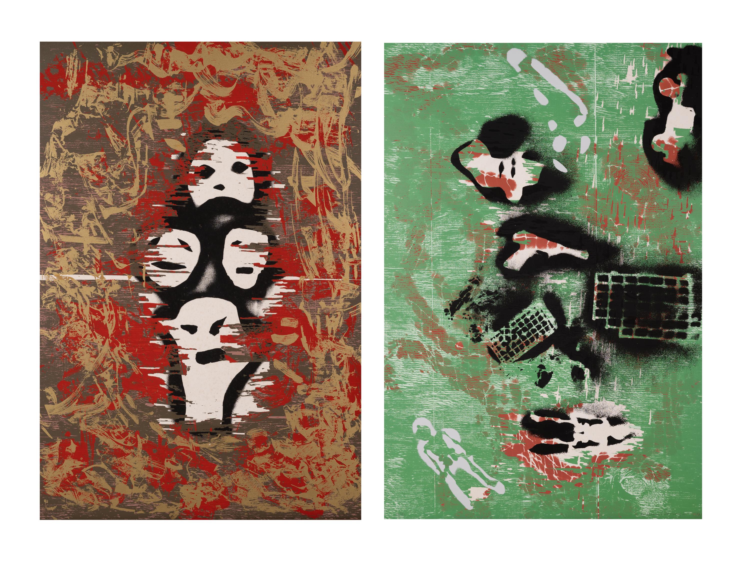Gluttony and Envy (a pair of prints from The Seven Deadly Sins )