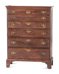 A Chippendale Stained Cherrywood Tall Chest of Drawers