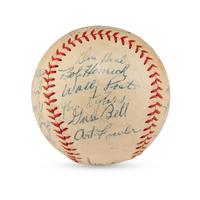 A 1957 Cincinnati Reds Team Signed Autograph Baseball Including Early Career Frank Robinson Signature