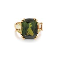 SEAMAN SCHEPPS, GREEN TOURMALINE AND CITRINE RING