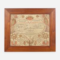 Johann Jacob Friedrich Krebs (c. 1749-1815); A printed and hand-colored Fraktur birth record, dated "1801"