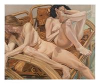 Two Models in Bamboo Chairs , 1981
