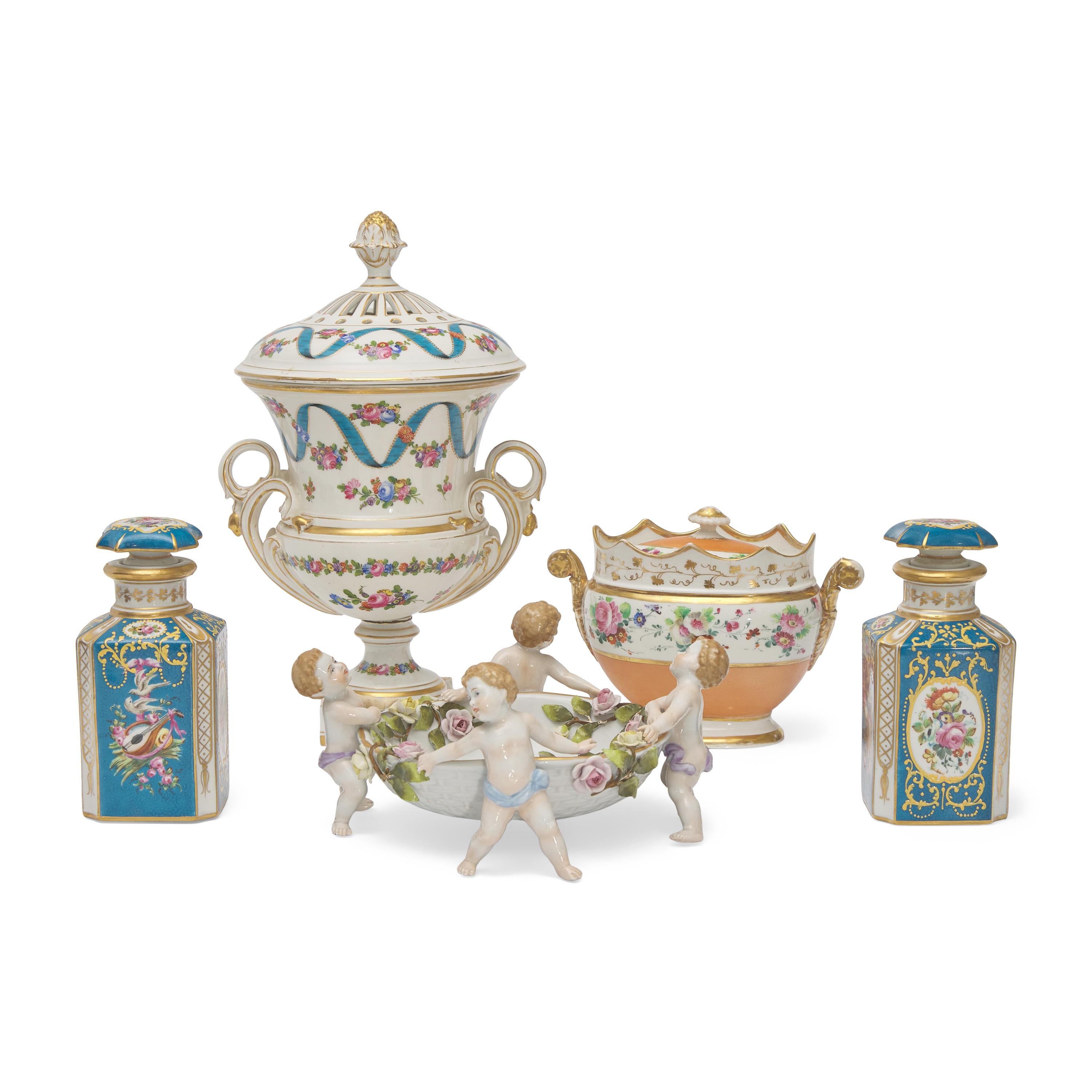Five French and German Porcelain Articles