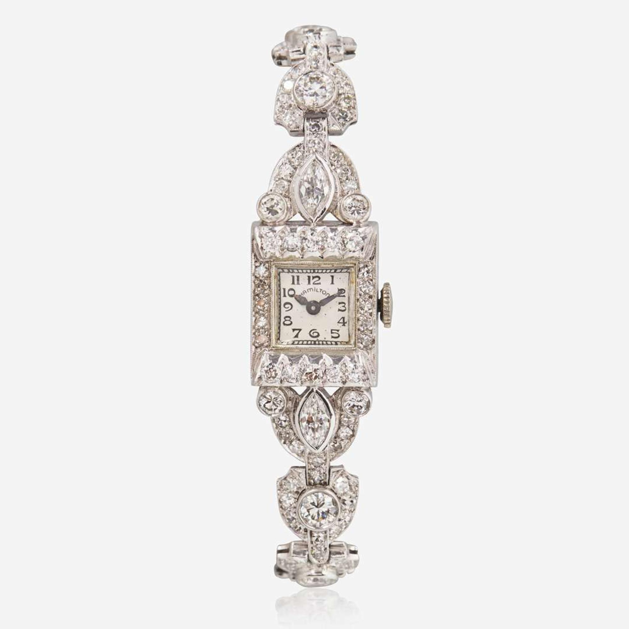 A Platinum and Diamond Hamilton Ladies Watch Art Deco, c.1920
