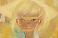 Blonde Girl in Sun Hat