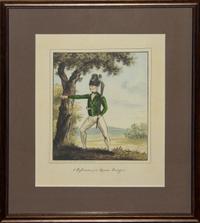 [PRINTS] A group of three modern 20th centruy reproductions after drawings by Captain Murray of the Queen's Ranger.
