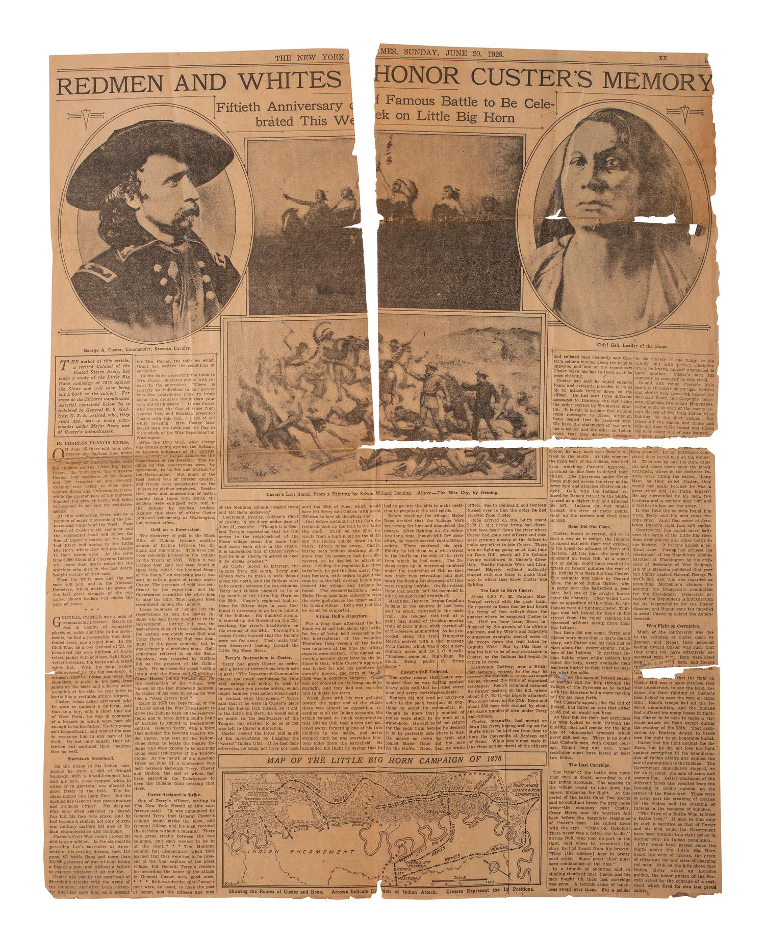 [LATE INDIAN WARS]. A group of 28 photographs from the 50th Anniversary of the Battle of the Little Bighorn, and other Custer Memorials, comprising: