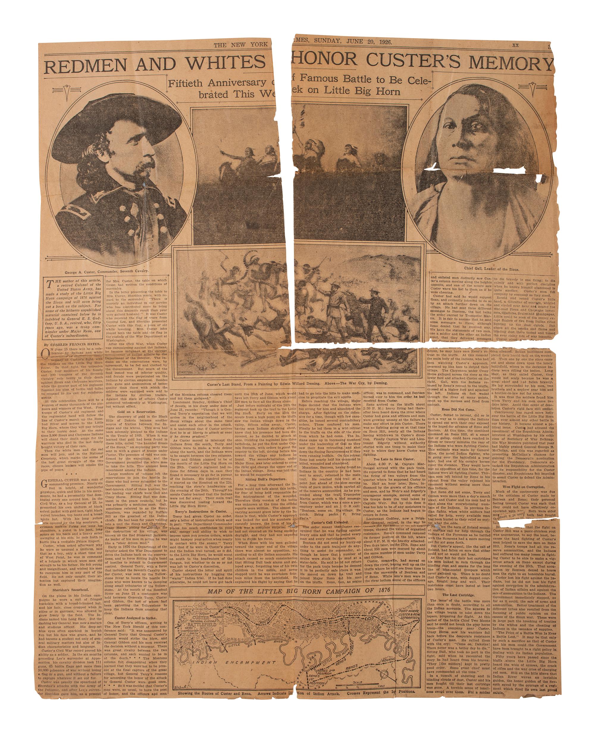 [LATE INDIAN WARS]. A group of 28 photographs from the 50th Anniversary of the Battle of the Little Bighorn, and other Custer Memorials, comprising: