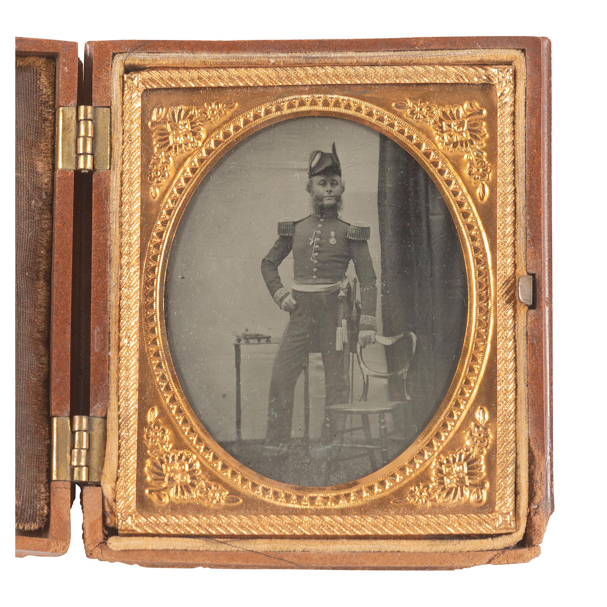 [Crimean War] Sixth Plate Ambrotype of a Field Grade Officer possibly from the Crimean War.
