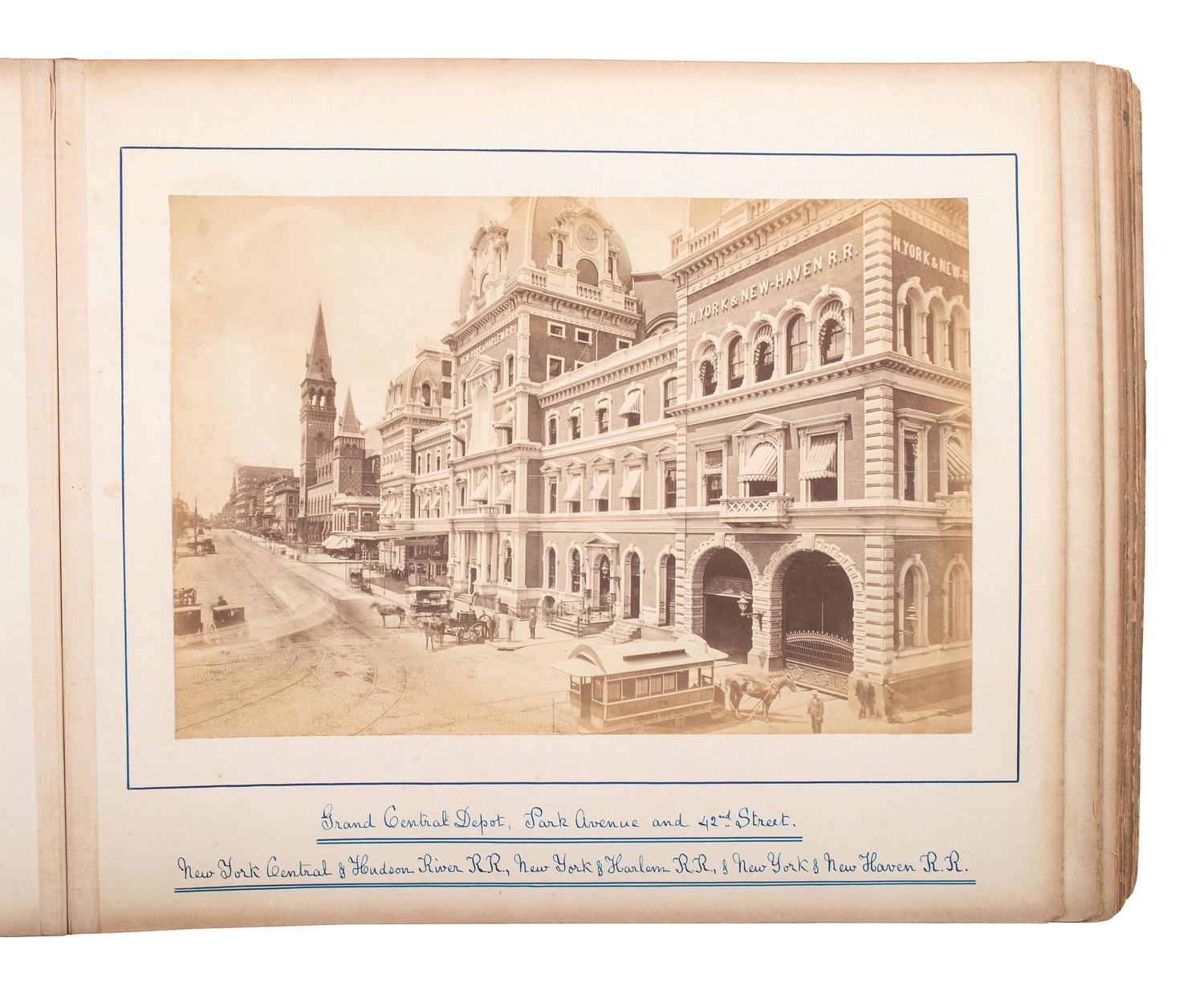 [EARLY PHOTOGRAPHY] -- [NEW YORK]. Album with photographs documenting a trip to New York, 1886.