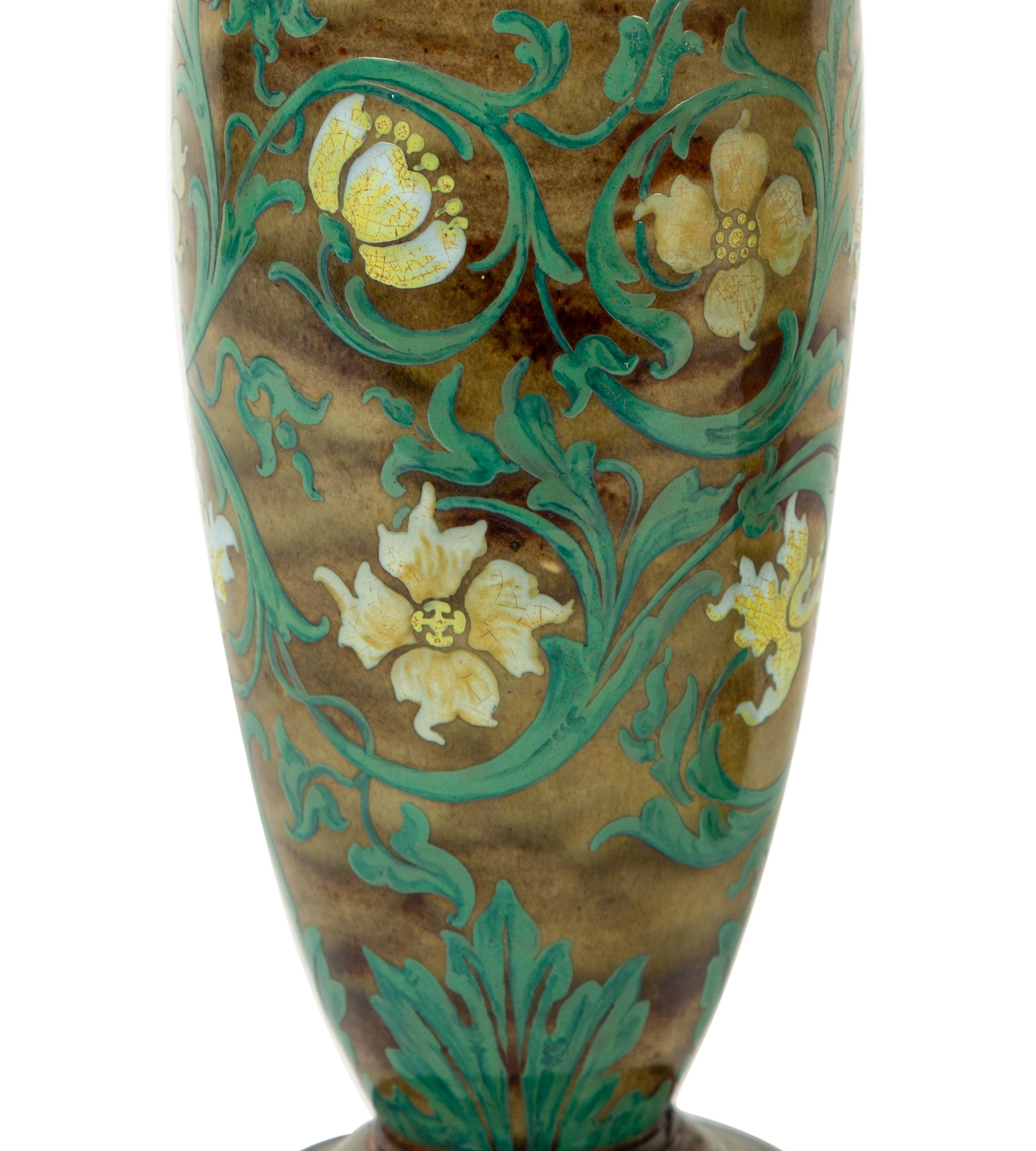 A Pair of Doulton Lambeth Stoneware Vases