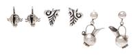 A Collection of Silver Earrings, Spratling and Los Castillo, Taxco, 16.90 dwts.