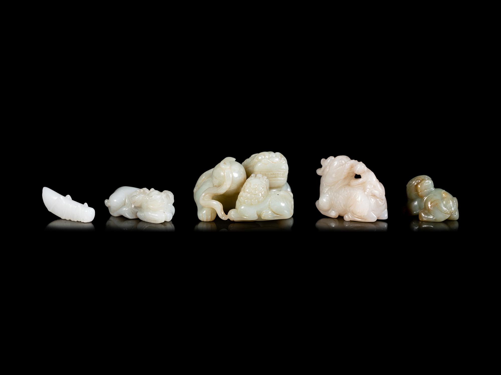 Five Chinese Jade Carvings of Animals
