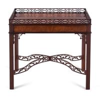 A Baker Chinese Chippendale Style Mahogany Tea Table