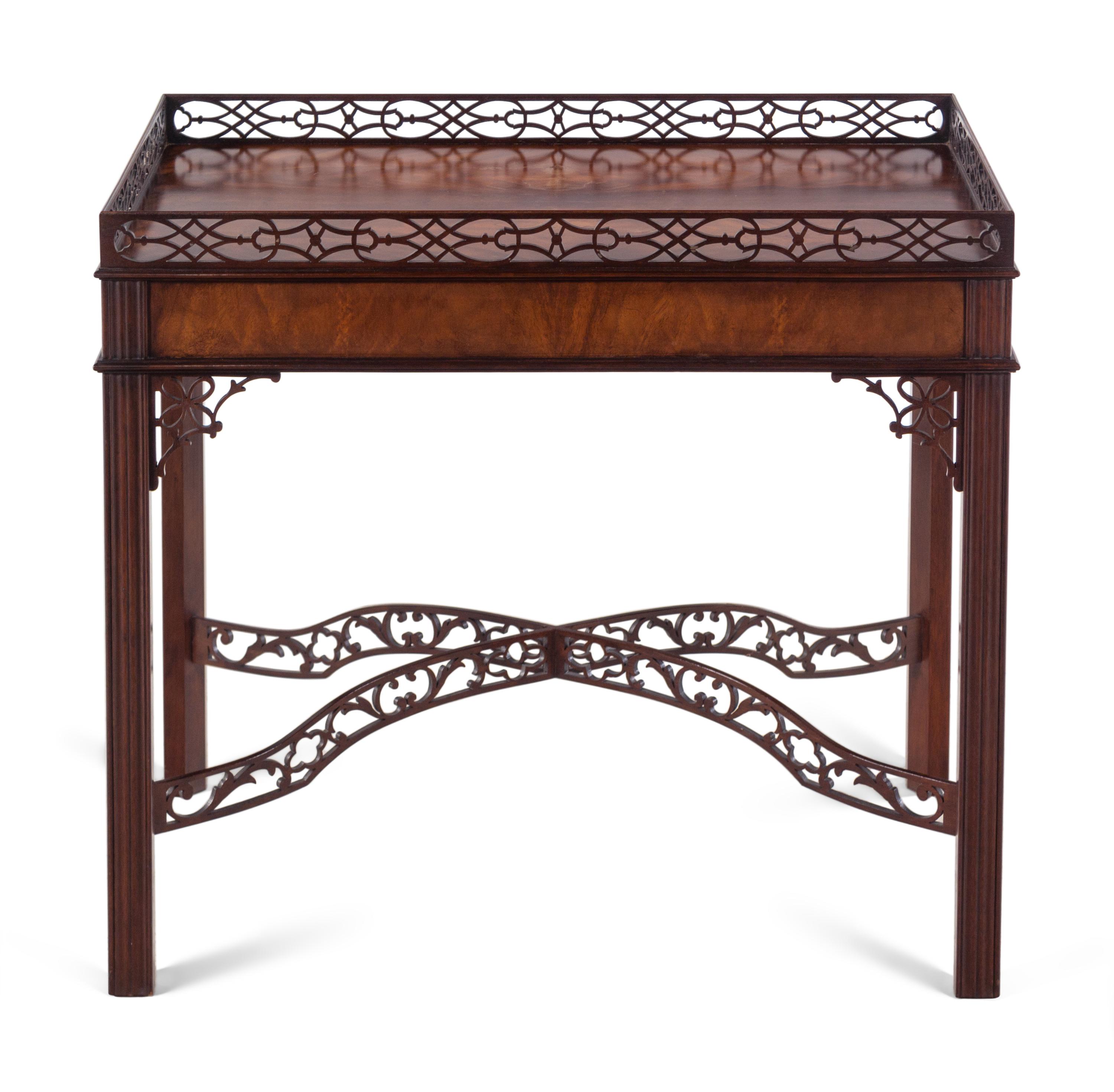 A Baker Chinese Chippendale Style Mahogany Tea Table