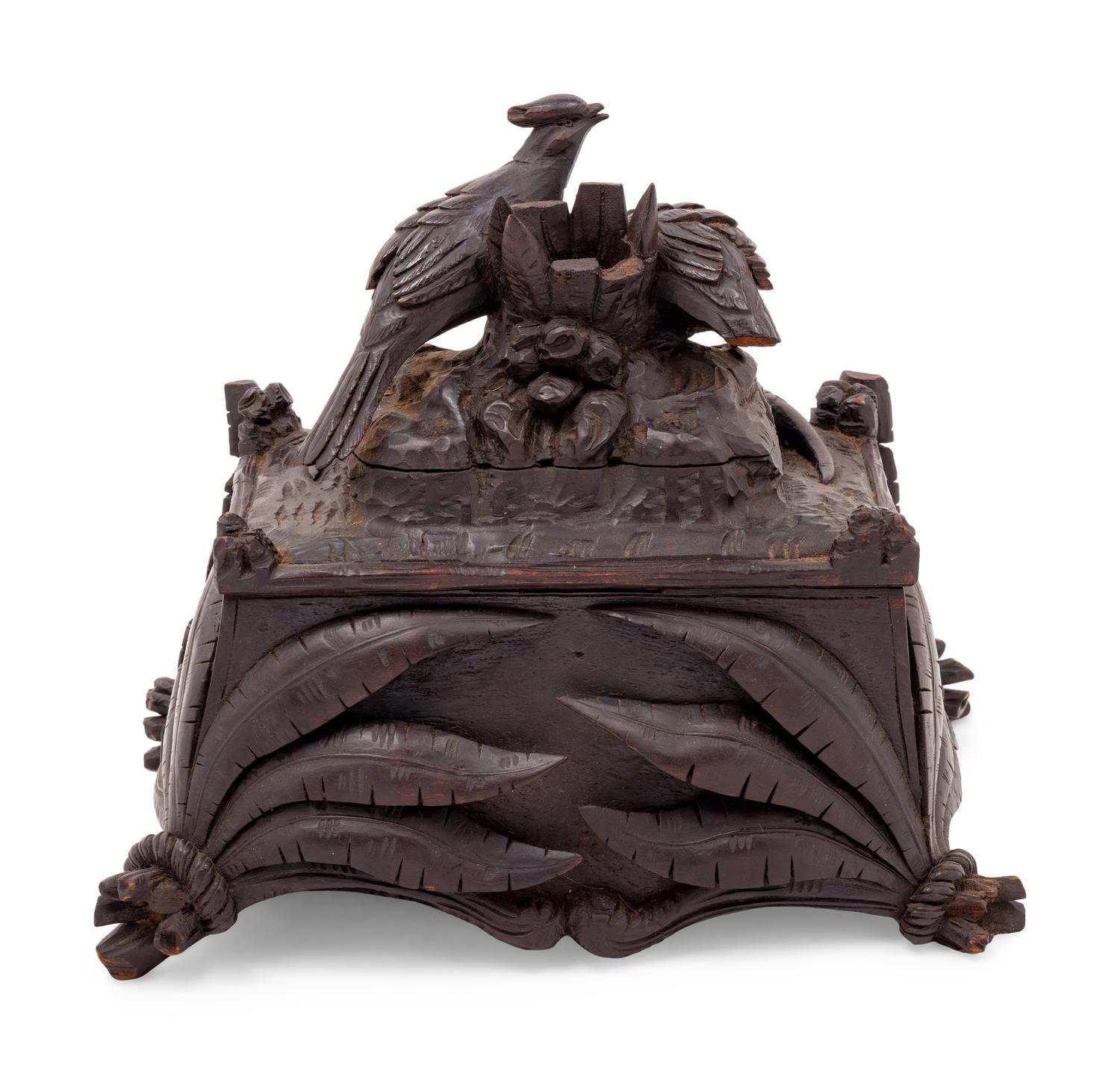 A Black Forest Carved Table Casket