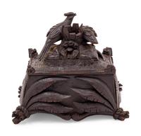 A Black Forest Carved Table Casket