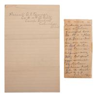 [SPANISH-AMERICAN WAR]. Diary pages describing Yellow Fever in Cuba. 4 & 5 July 1898. [ With :] Explicit letter describing camp life. Camp Bushnell, OH, 28 July 1898.