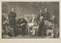 [Lincoln, Abraham] The First Reading of the Emancipation Proclamation Before the Cabinet. From the original picture painted at the White House in 1864