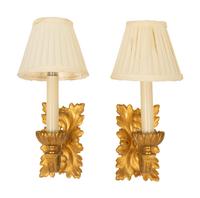 A Pair of Gilt Bronze Single-Light Sconces