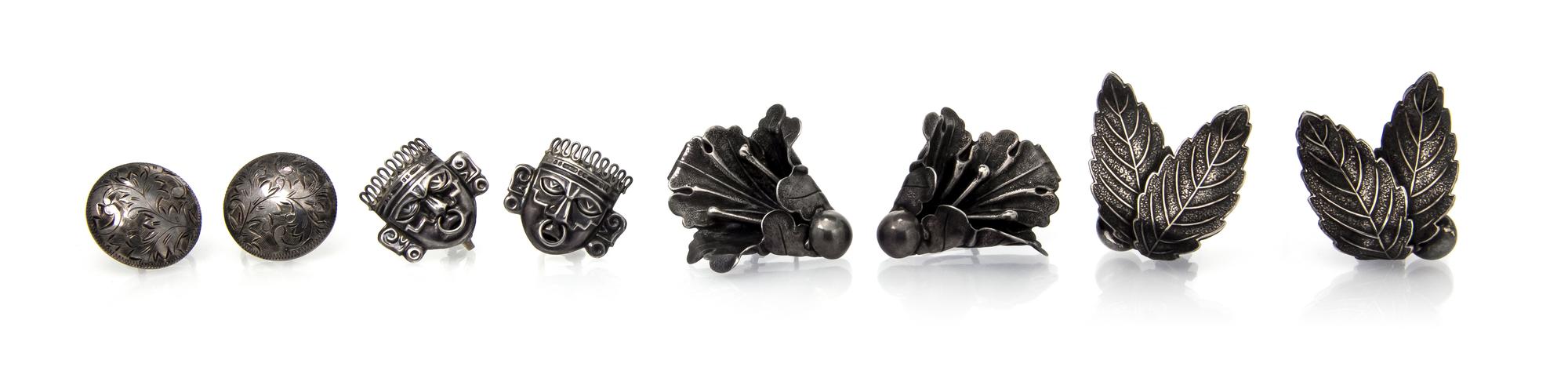 A Collection of Silver Earclips, 36.40 dwts.