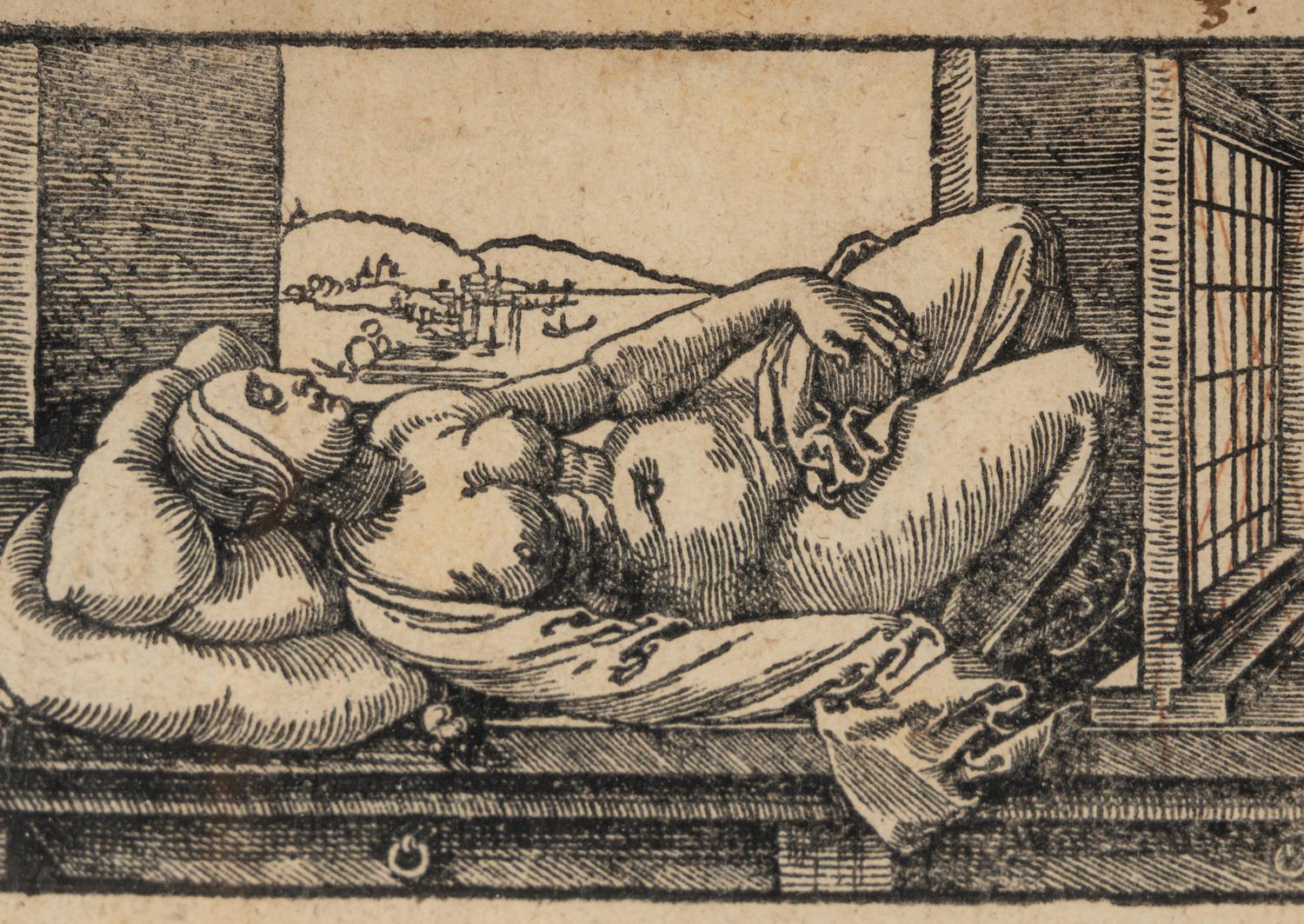 Draughtsman Making a Perspective Drawing of a Reclining Woman