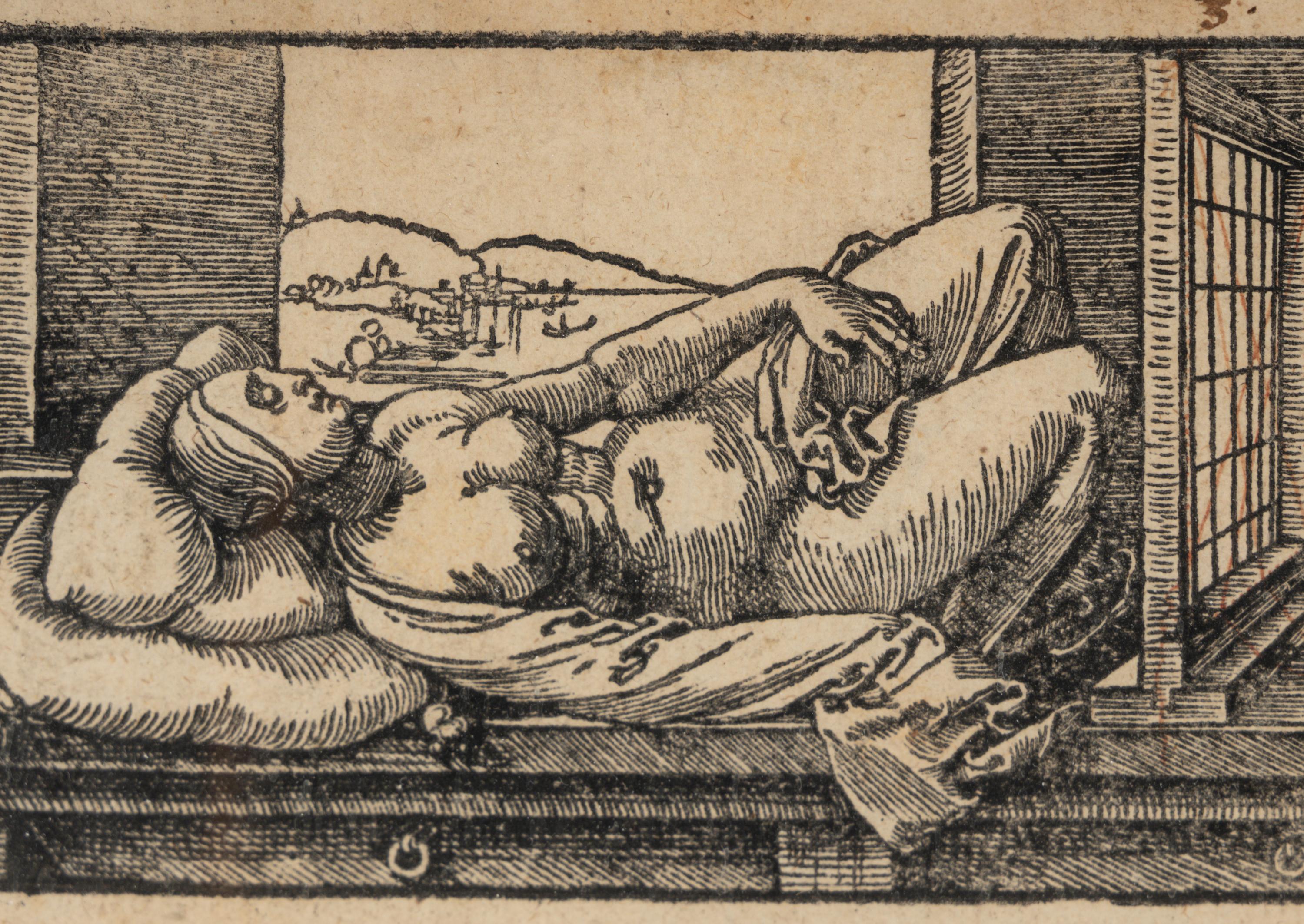 Draughtsman Making a Perspective Drawing of a Reclining Woman